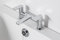 Cascade Trapeze Robinet mitigeur de baignoire à double levier Chromé