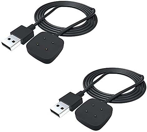 AWINNER Kabel kompatibel mit Fitbit Versa3/Sense, Ersatz-USB-Ladegerät, Adapter, Ladekabel, Ladestation (2er-Pack)