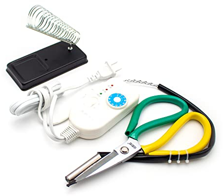 Toplionace Forbici Riscaldanti Elettriche da 220 V, Taglia Calore a Temperatura Regolabile con Set di Utensili da Taglio per Tessuti Su Misura per Supporto