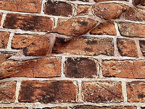 Stoff mit Ziegelmuster, Baumwolle, für Polstermöbel, Vorhänge, Heimdekoration, Digitaldruck, 140 cm breit, Rot