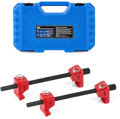Orion Motor Tech 2pc Macpherson Strut Spring Compressor Tool Set with 10.5 Range, Heavy Duty Coil Spring Compressor Tools with 1/2 Square Drive, 13/16 Hex Strut Compressors for Car Truck, Red