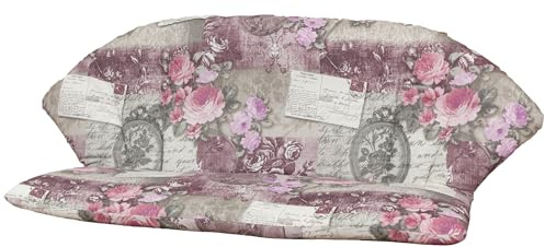 Kettler Polen KETTtex 0798 Auflage für Royal Garden MWH Bank Elegance rosa-grau Blumen Sitzpolster