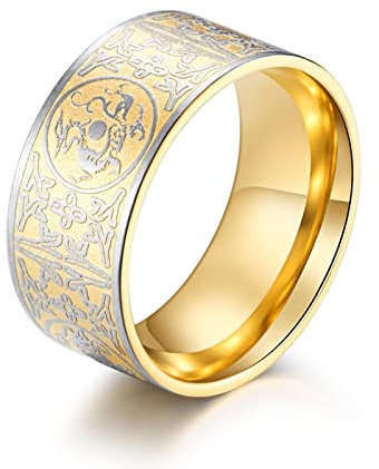 Stfery Hochzeitsringe Paar, Freundschaftsringe Freundinnen Edelstahl 54 Gold Sifang Glückverheißende Bestie Frauen Männer