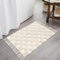 Lanffia Boho Badezimmerteppich, 5x7.6 cm, waschbar, Schachbrett-Teppich, Beige, Baumwollteppich mit Quasten, böhmischer Küchenläufer, Teppiche für Schlafzimmer/Waschküche/Tür, Veranda