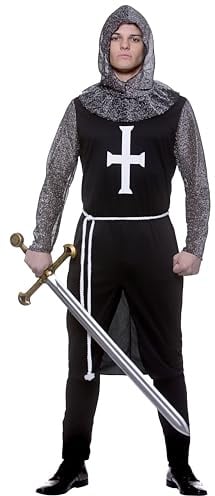 Wicked Costumes Mens Medieval Black Knight Fancy Dress Costume