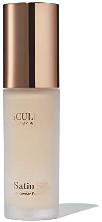 Satin Silk Longwear Foundation from Sculpted by Aimee (Light Plus 3.5) - Lightweight, Hydrating & Buildable High Coverage, Sweat-Resistant Foundation
