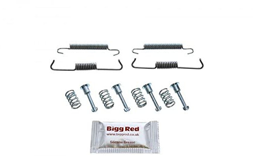 Bigg Red - Parking Hand Brake Shoe Fitting Kit - Compatible with, Fits Rear Disc Brake Drum dia 210mm, Shoe width 30mm
