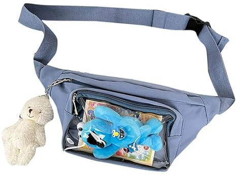 HACODAN Fanny Pack Ita Bag Crossbody Kawaii Cute Pin Display Bag Messenger Japanische Hüfttasche für Mädchen, Blau