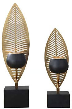 Candlestick Modern Candle Holders Set Candlelight Dinner Wedding Romantic Candlesticks Home Decorations For Living Room Dining Room Table (Color : Brass Size : S+M) (Brass S+M)