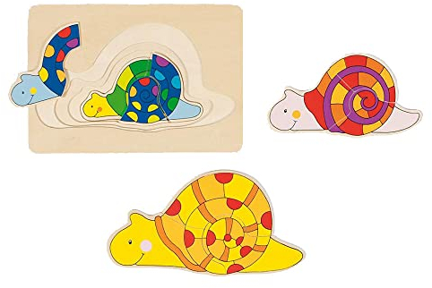 Ameisenkeks® Schichtenpuzzle Schnecke Lagenpuzzle aus Holz