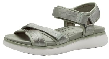 Tamaris Damen Sandalen Textil Vegan Sommer; SAGE/grün; 38