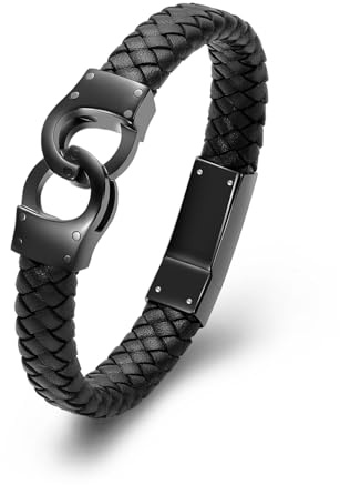 Minicremation Handschellen Keepsake Urn Armband für Asche geliebten Menschen Einäscherungsschmuck für Asche Medaillon Memorial geflochtene Leder Armreif Geschenk für Frauen Männer