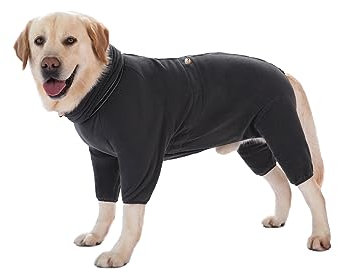 Hundebekleidung, Haustier-Winter-Overall mit Reißverschluss, D-Ring, reflektierende Streifen, verstellbare Anti-Haare, winddichte Jacke für kleine, mittelgroße und große Hunde, Größe XXL (Dunkelgrau)