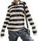 Women Y2k Striped Shirts Long Sleeve Fairy Grunge Baggy T-Shirt Vintage Harajuku Streetwear Teen Girls Tee Tops(Casual Black White 4,S)