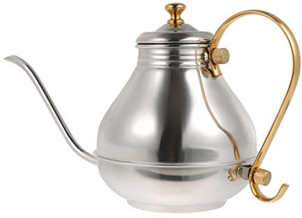 BESTonZON 1pc Kettle Stainless Steel Handheld Teapot Coffee Kettle Tea Kettle Kitchen Supply Silver Ergonomic Handle for Comfortable to Hold