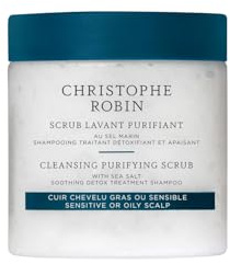 Christophe Robin Purifying Scalp Scrub with Sea Salt – Deep-Cleansing Detox Treatment for Oily Roots & Sensitive Scalps, Removes Build-Up & Soothes Irritation – 75ml