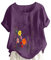 KOG Maglietta da donna alla moda, in lino, elegante, a maniche corte, da donna, per il tempo libero, modello Tie-Dye, Lilla, S