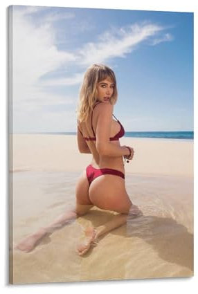 Poster Supermodel Sara Jean Underwood Hot Girl Artworks Leinwand Poster Wandkunst Drucke Home Modern Decor 61 x 91,4 cm (60 x 90 cm)