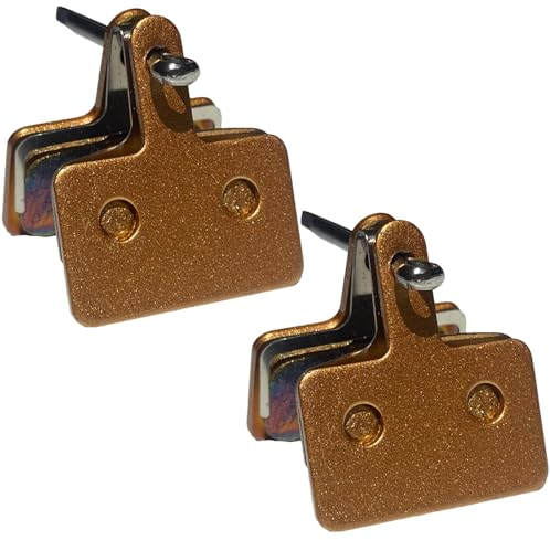 Locget Messing Fahrrad Bremsbeläge für Shimano B01S B03S B05S, 2 Paar hohe Bremsleistung, Sintermetall, geeignet für MTB, E-Bike, E-MTB, Trial Bike, Lastenfahrrad, Abfahrt und häufige Nutzer, Bronze