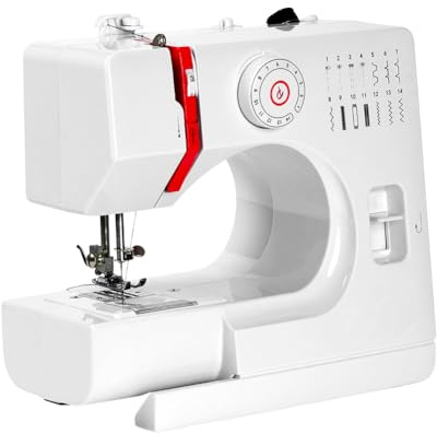 Outbit Nähmaschine für Anfänger - 14 Stiche, Elektrisch, Multifunktionell, EU-Stecker, Doppelfaden, Zwei Geschwindigkeiten - Für Haushalt
