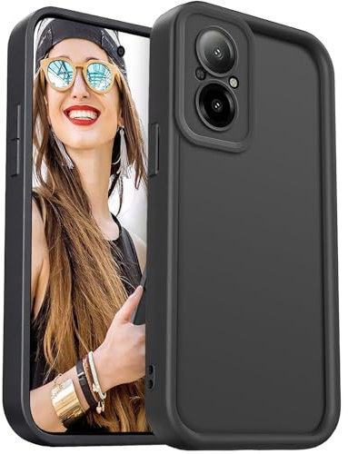 DESSEN Funda para Realme C67 4G Capa Protectora- Silicona Carcasa Antigolpes Protector Camara Móvil Case Cover Suave Bumper Resistente, Negro