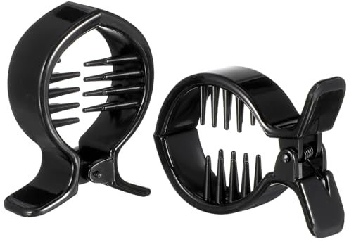 PAMINGONO 3 Sets Haarspange Mit Inneren Zähnen Fischschwanz-clip Pferdeschwanzhalter Schwarze Haarnadel Starke Spannung Für 2 Stück * 3