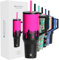 Elemental 1180 ml Tumblers with Handle and Straw - Stainless Steel Travel Mug - Thermal Cup - Hot & Cold Beverages - Coffee Cup Travel Mug - 2 Straws & Spill Proof Lid - Hot Pink Drip
