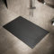 SIRHONA Receveur de Douche, 140 x 90 cm Bac à Douche Antidérapant, Rectangle Noir, Matériau en Résine SMC, avec siphon