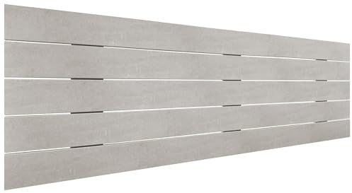 DHOME Recyceltes MDF Holz Kopfteil im Palettenstil Horizontales Bed Pallets Beschläge inklusive (135cm, Tribal-grau)