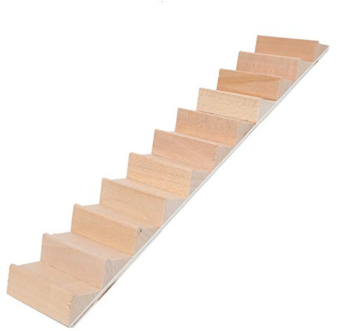 12 Miniatur-Holztreppen Zum Selbermachen, Stufen, Treppen, Puppenhaus-Gebäude, Dekor für Puppenhaus-Heimwerker, Tolle Geschenke für Modellbau-Fans (Treppen ohne Handläufe)