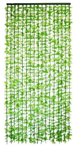 Grünes Blatt Bambus-Vorhang Oder Türöffnung 70cm 80cm 90cm 100cm 110cm 120cm Perlen Vorhänge, Aumteiler, Hochzeit, Kinderzimmer, Dekoration, Grüne Blätter Mit Grünen Perlen(120x200cm)