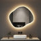 Boromal Asymmetrischer Spiegel mit Beleuchtung und Uhr Badspiegel mit Beleuchtung 84x74cm Spiegel mit Licht Badezimmerspiegel mit Uhr, Touch-Schalter, Dimmbar, 3 Lichtfarbe Einstellbare