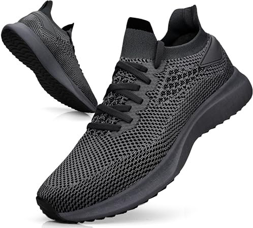 Giniros Zapatillas Hombre Zapatos Running Deportivas Ligeros Transpirables Deportivas Casual Bambas Hombre Gimnasio Fitness Atlético Tenis Gimnasio Fitness Gym Gris Oscuro 43EU