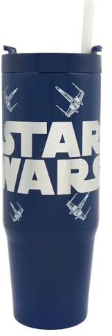 Star Wars Lucas 900ml Insulated Tumbler with Straw and Lid | Official Merchandise by Polar Gear Vehicles Themed Travel Tumbler Cup | Double Wall Stainless Steel Tumbler Insulated Cup