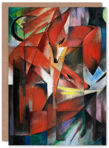 Artery8 Franz Marc Art Card The Foxes Colourful Abstract Painting