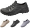 Stivali di gomma da uomo, impermeabili, corti, antiscivolo, imbottiti, scarpe da pioggia traspiranti, Nero , 43 EU