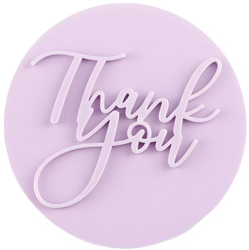 Lotsdonxia Thank You Embosser Stamp, Food Safe Cookie & Fondant Stamp, Easy DIY Baking Decoration Tool, Icing Design Stamp for Cakes, Biscuits & Cupcakes