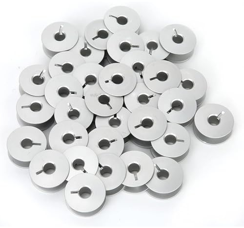 FANSHINUO 100 Stück Aluminium-Spulen Nähmaschine Spule Roller Nähmaschine Schneiderteil für Industriemaschinen Zubehör