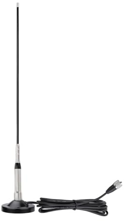 Bingfu Dual Band VHF UHF Mobile Ham Radio Antenna, Magnetic Mount, PL259 | 136-174MHz&400-460MHz, 2.5/3.5dBi, 43cm Fiberglass with 5m RG58 Cable for Car, Truck, Marine Amateur Two-Way Radio