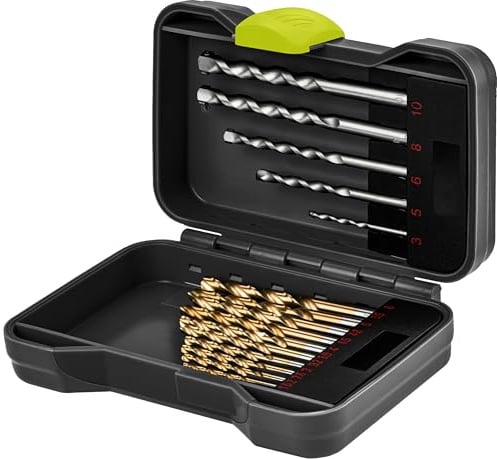 Metall- u. Steinbohrer Set 17-tlg verschiedene Durchmesser in Transportbox