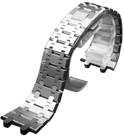 WTNZBAEM Massives Edelstahl-Uhrenarmband, kompatibel mit Audemars Piguet AP ROYAL OAK 15400/26331/15500, Herrenarmband, Zubehör, Armband, 26 mm
