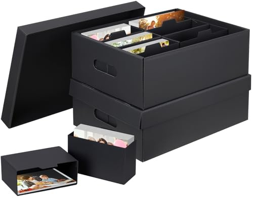 BEZORR Foto-Aufbewahrungsboxen mit Deckel, große Kapazität, Fotobox mit 16 inneren Bilderboxen, Foto-Organizer, kleine Trennbox mit Papierkarte für Samen, Karten, Basteln, 2 Sets mit 16 Stück
