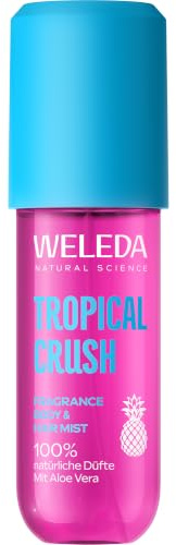 WELEDA Fragrance Body Hair Mist 95ml Tropical Crush vegan Bio Körperspray | Naturkosmetik Bodyspray Mango Himbeere Ananas Duft erfrischt Haut Haare Körperspray Bio-zertifiziert Tropical Crush Mist