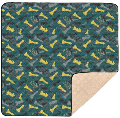 Colorful Chess Pattern 50x50 inch Baby Play Mat,Thicken Soft Non-Slip Tummy Time Mat for Toddlers and Infants