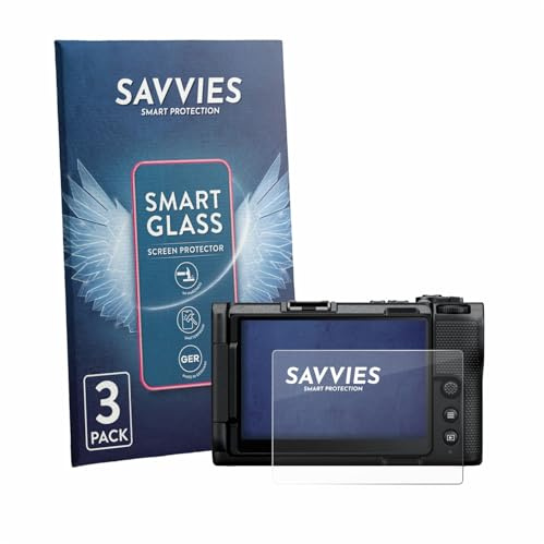Savvies 3 Stück Panzer Schutz Glas für Nikon ZR 9H Schutzfolie, Glas-Folie, HD Klar, Blasenfrei, Anti-Fingerabdruck, Stoßfest, Displayschutz