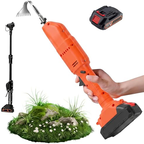 550W Akku Motorhacke 21V mit Akku, 550W Elektrische Handgartenfräse kabellos, Leichte Bodenfräse mit 30mm Arbeitsbreite & -Tiefe, 2500RPM, für Rasenbodenanbau und Unkraut (1 Batterie)