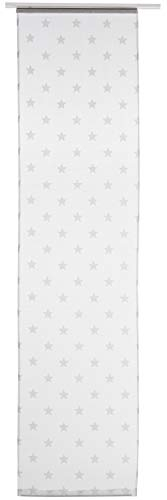 Elbersdrucke halbtransparenter Schiebevorhang Stars Allover 00 weiß 245 x 60 cm Flächenvorhang für Wohnzimmer Schlafzimmer Flur 197254