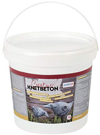 Glorex 6 2606 621 - Creative Knetbeton im praktischen 1 kg Eimer, staubarme Beton-Knetmasse, lufthärtend, witterungs- und frostbeständig, ideal zum modellieren und ummanteln, für Dekorationen