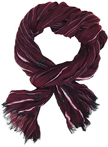 Ella Jonte Herrenschal rot bordeaux grau weiß weicher Fashion Schal Viskose