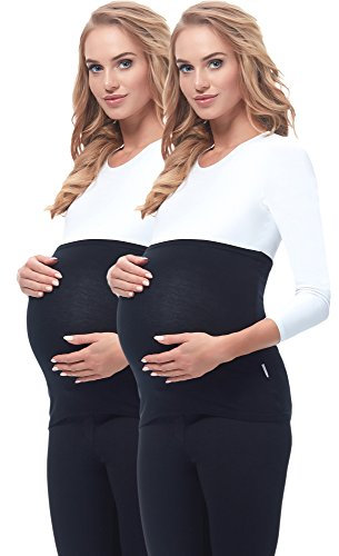 Be Mammy Damen Bauchband 169 2er Pack (Schwarz/Schwarz, 44/46)
